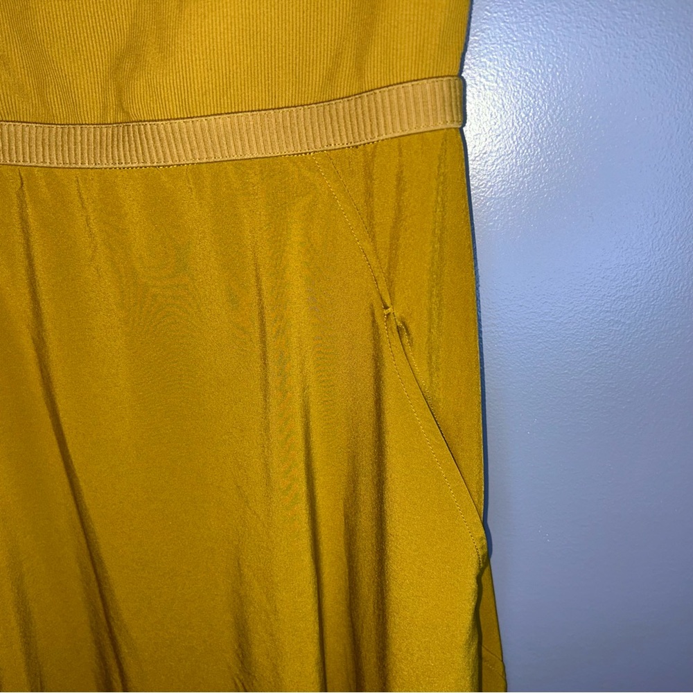 Athleta Ryder Dress Brass Yellow Sleeveless Midi Size Small - Picture 7 of 11